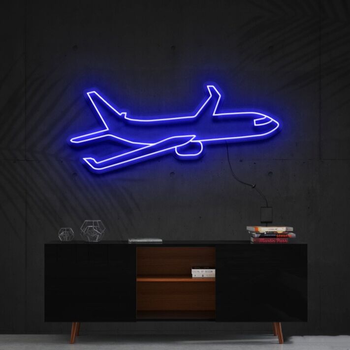 Passagierflugzeug LED-Neonschild Wohnzimmer Büro