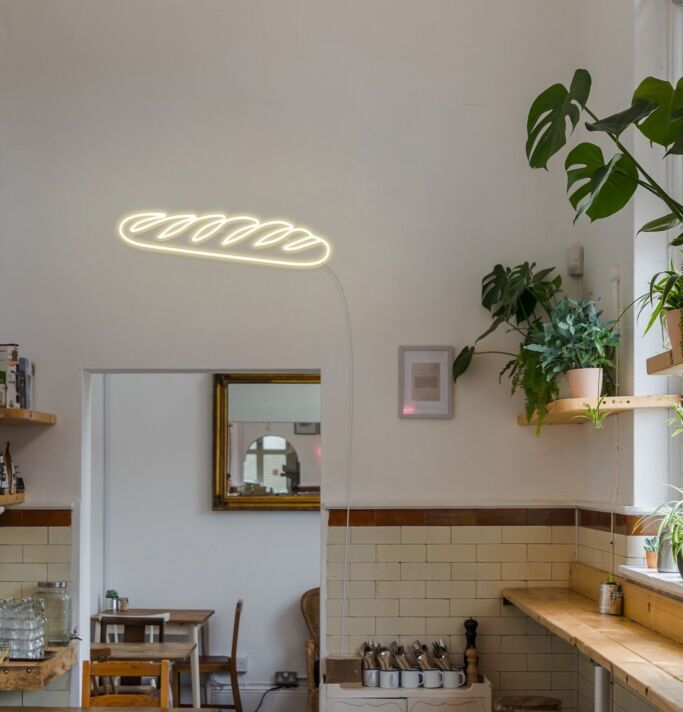 Baguette LED-Neonschild für Café und Bäckerei