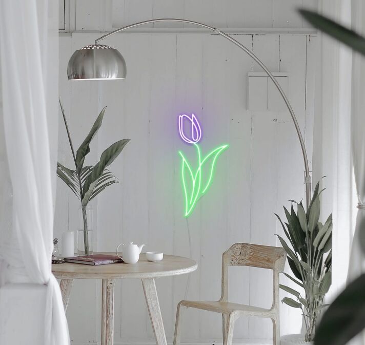 Tulpe LED-Neonschild Wohnzimmer Dekoration