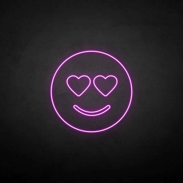 Smiley mit Herzaugen LED-Neonschild Wohnzimmer Schlafzimmer