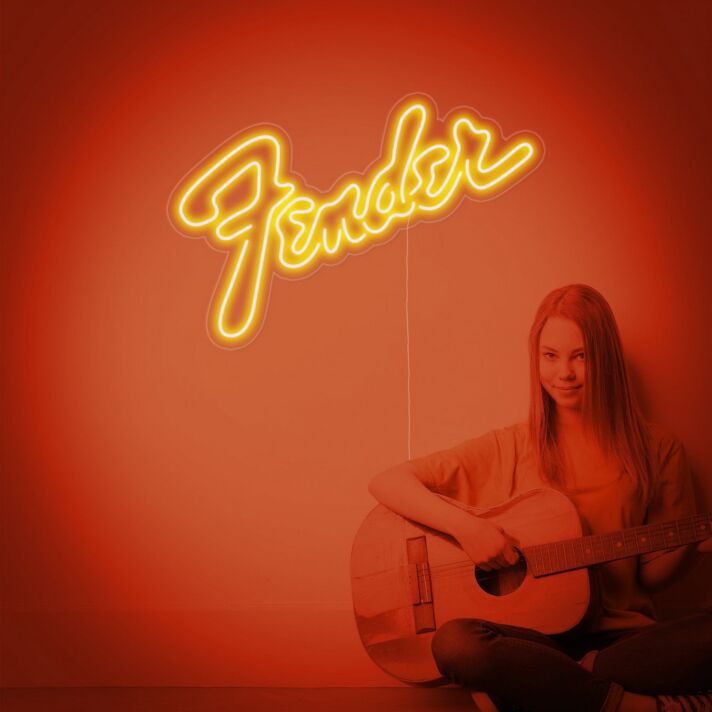 Fender LED-Neonschild für Musikstudio und Wohnzimmer
