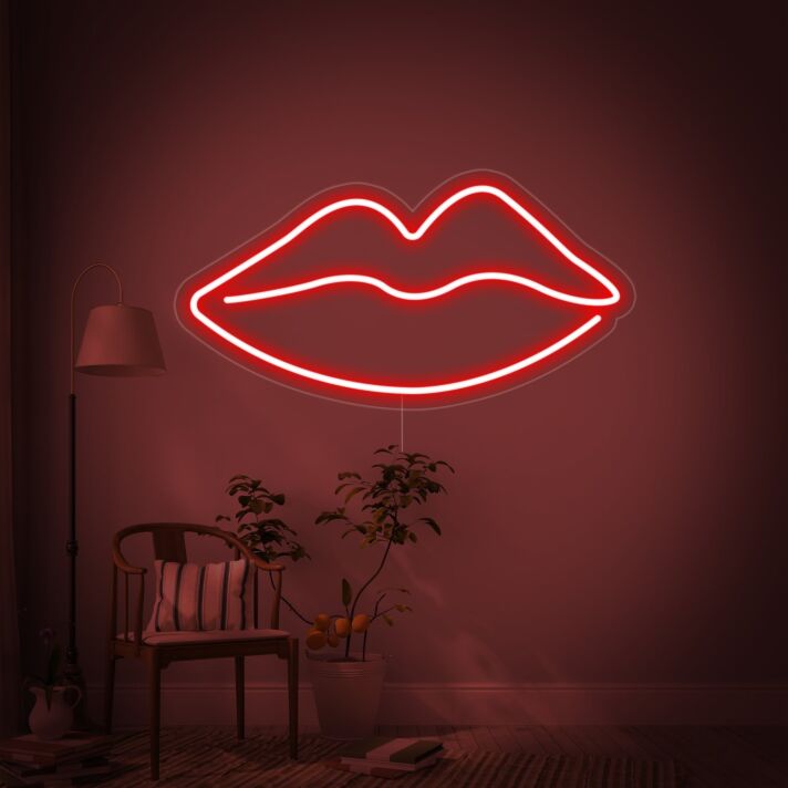 Lippenkontur LED-Neonschild Wohnzimmer Schlafzimmer