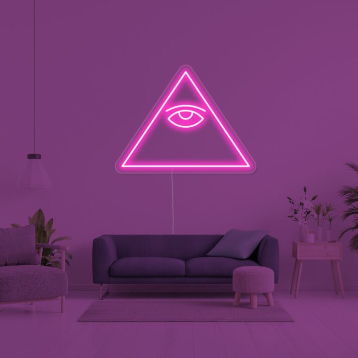 Auge im Dreieck LED-Neonschild Wohnzimmer Lounge