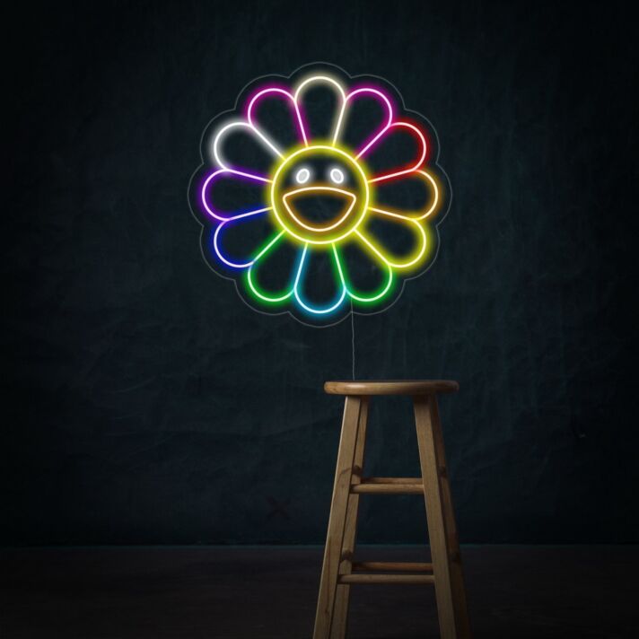 lächelnde Blume LED-Neonschild Wohnzimmer Kinderzimmer