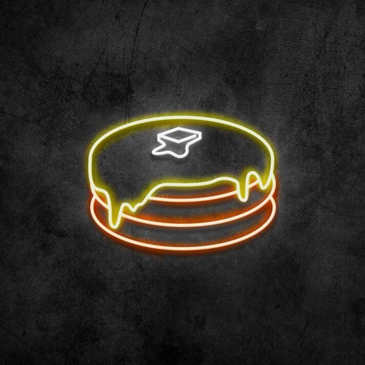 Pfannkuchen mit Butter und Sirup LED-Neonschild für Café Restaurant