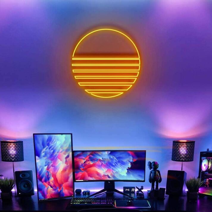 Sonnenuntergang Symbol LED-Neonschild für Gaming Zimmer