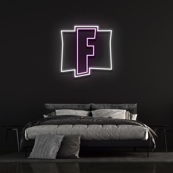 Buchstabe F LED Neonschild im minimalistischen Design