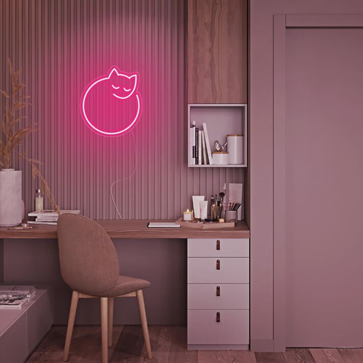 schlafende Katze LED-Neonschild Wohnzimmer Schlafzimmer