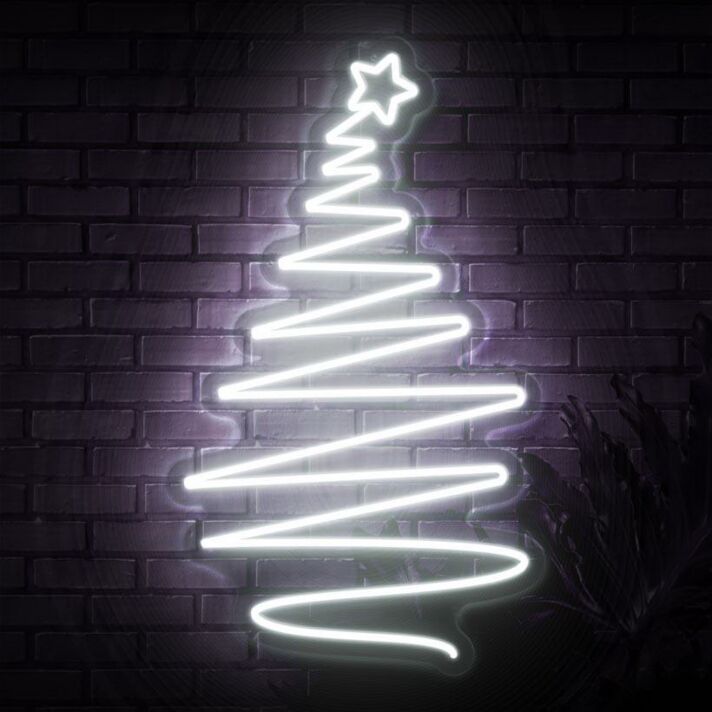 Weihnachtsbaum mit Stern LED-Neonschild Wohnzimmer Weihnachtsdeko