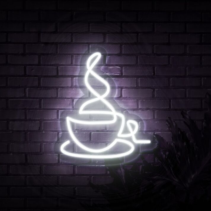 Kaffeetasse mit Dampf LED-Neonschild für Café Küche