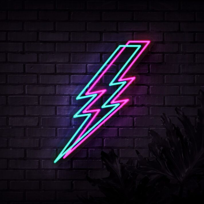 Blitzsymbol LED-Neonschild für Wohnzimmer und Bar