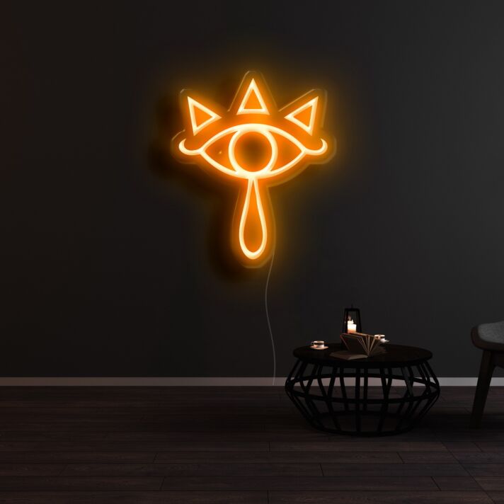 Auge mit Krone Symbol LED-Neonschild Wohnzimmer Gamingzimmer