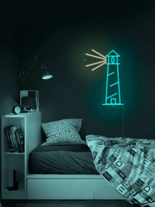 Leuchtturm LED-Neonschild für Schlafzimmer und Wohnzimmer