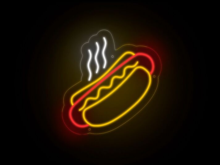 Hotdog LED-Neonschild für Imbiss und Restaurant