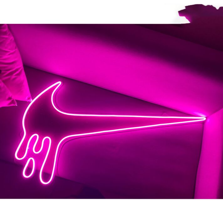 Abstrakte Zeigegeste LED Neonschild im modernen Line Art Design
