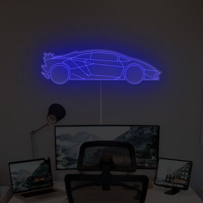 Sportwagen Silhouette LED-Neonschild für Büro und Wohnzimmer