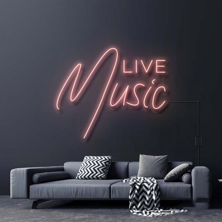 LIVE Music LED-Neonschild für Bar und Wohnzimmer