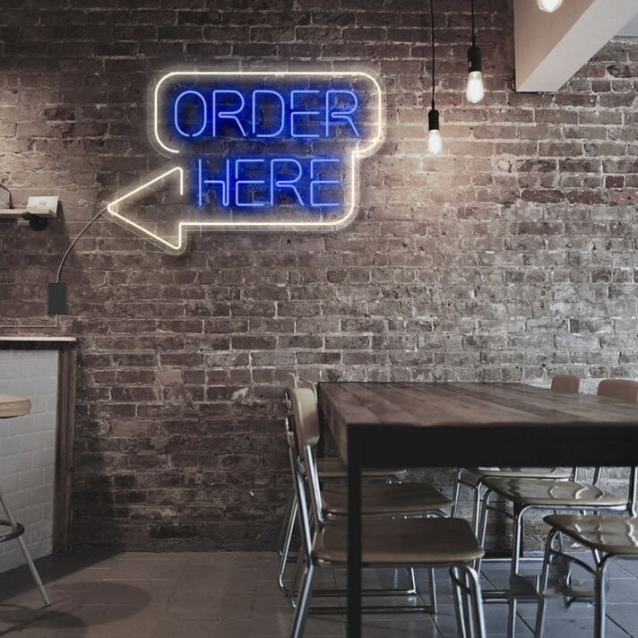ORDER HERE LED-Neonschild für Café Restaurant