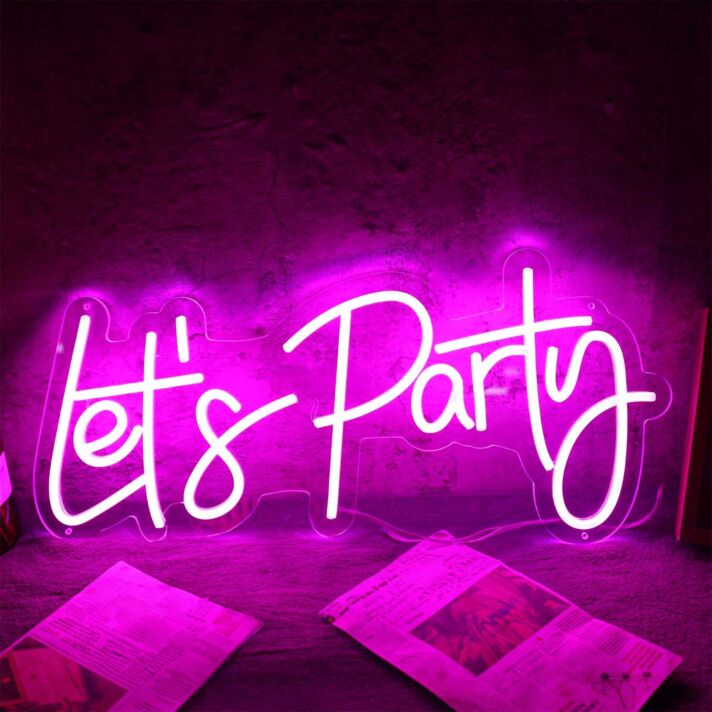 Let's Party LED-Neonschild für Bar und Club