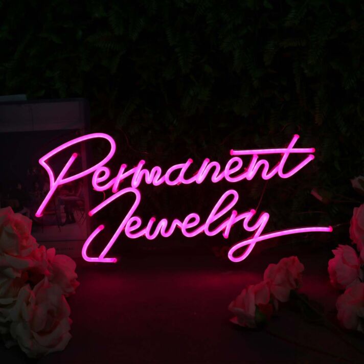 Permanent Jewelry LED-Neonschild für Schmuckgeschäft Studio
