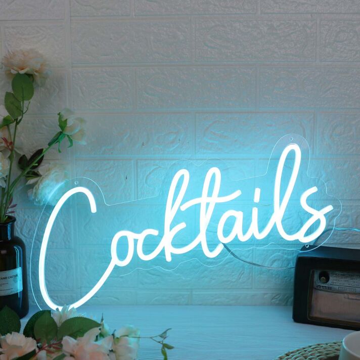 Cocktails LED Neonschild für Bar und Hausbar