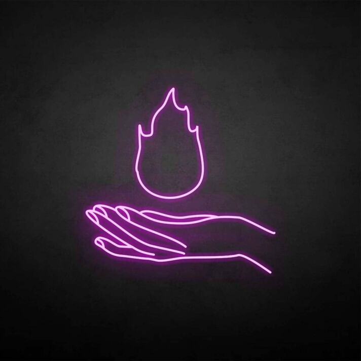 Hand mit Flamme LED-Neonschild Wohnzimmer Bar