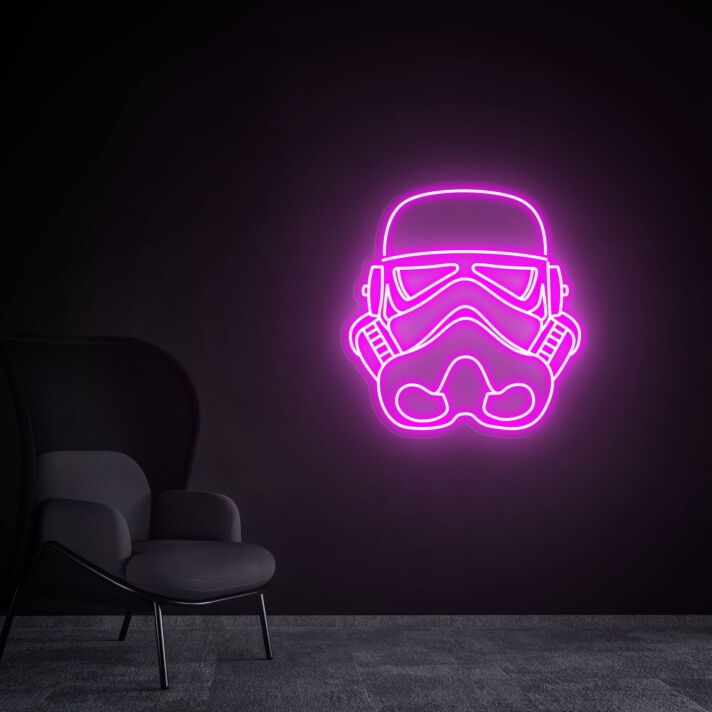 Helm mit Atemmaske LED-Neonschild Gamingzimmer Wohnzimmer