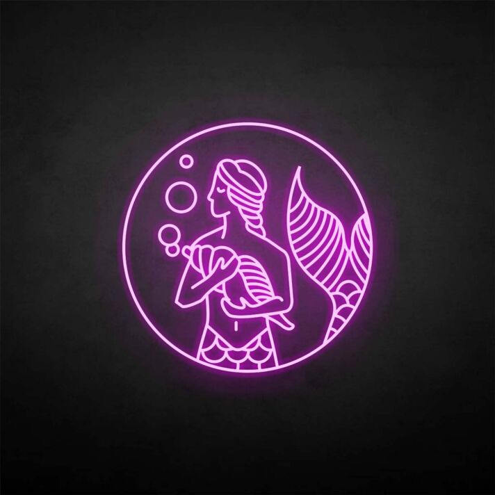 Meerjungfrau mit Muschel LED-Neonschild für Wohnzimmer Bar