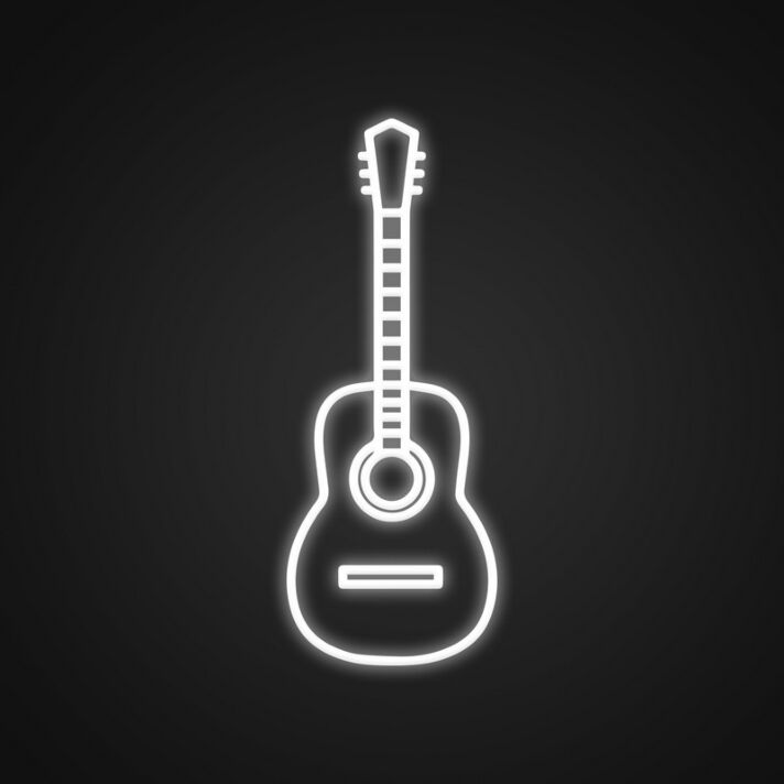 Akustikgitarre LED-Neonschild für Musikstudio oder Wohnzimmer
