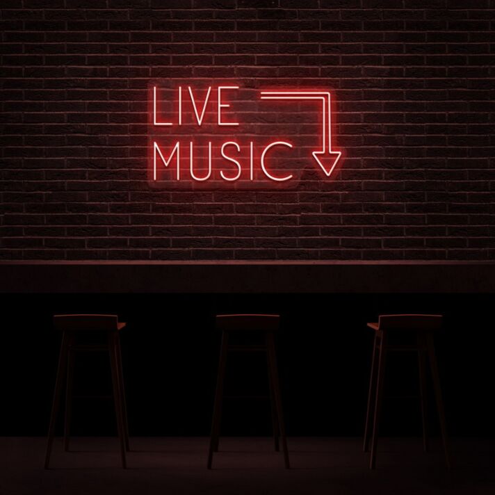 LIVE MUSIC LED-Neonschild für Bar Club