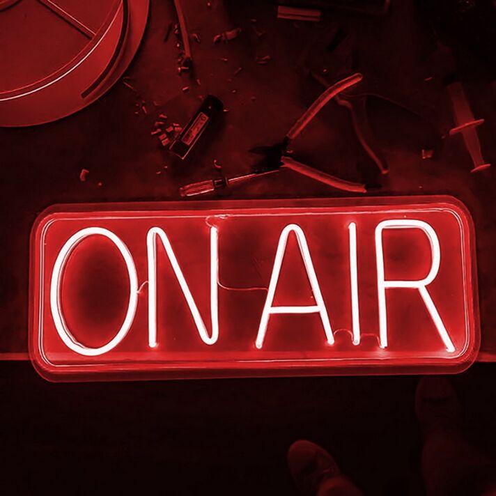 ON AIR LED-Neonschild für Studio Podcast