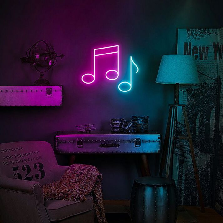 Musiknoten LED-Neonschild Wohnzimmer Musikstudio