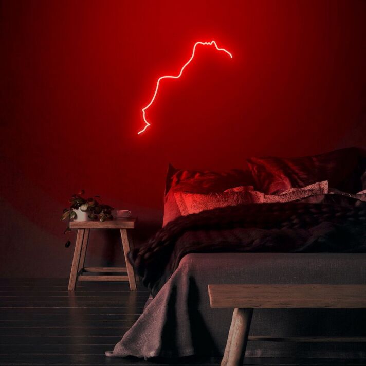 Bergkontur LED-Neonschild Schlafzimmer Wohnzimmer