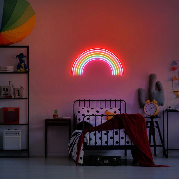 Regenbogen LED-Neonschild für Kinderzimmer und Wohnzimmer