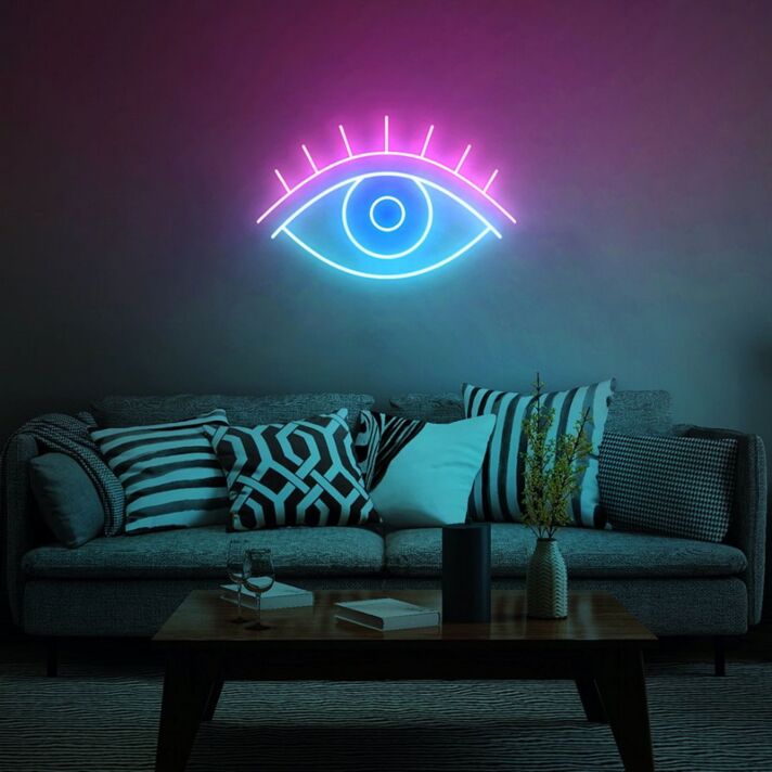 offenes Auge LED-Neonschild Wohnzimmer Lounge