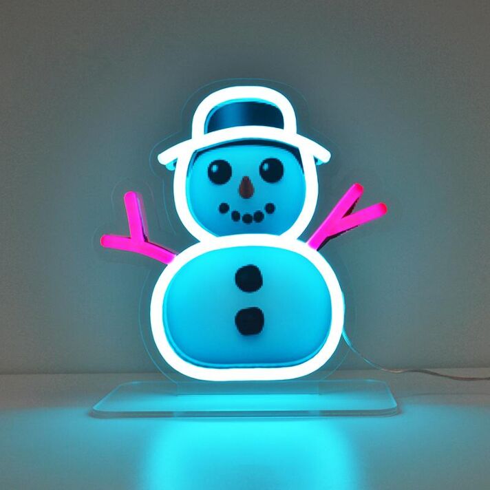 Schneemann LED-Neonschild für Wohnzimmer Weihnachtsdeko