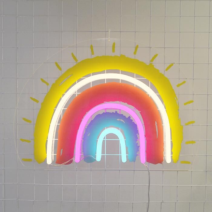 Regenbogen mit Sonnenelement LED-Neonschild Wohnzimmer Kinderzimmer