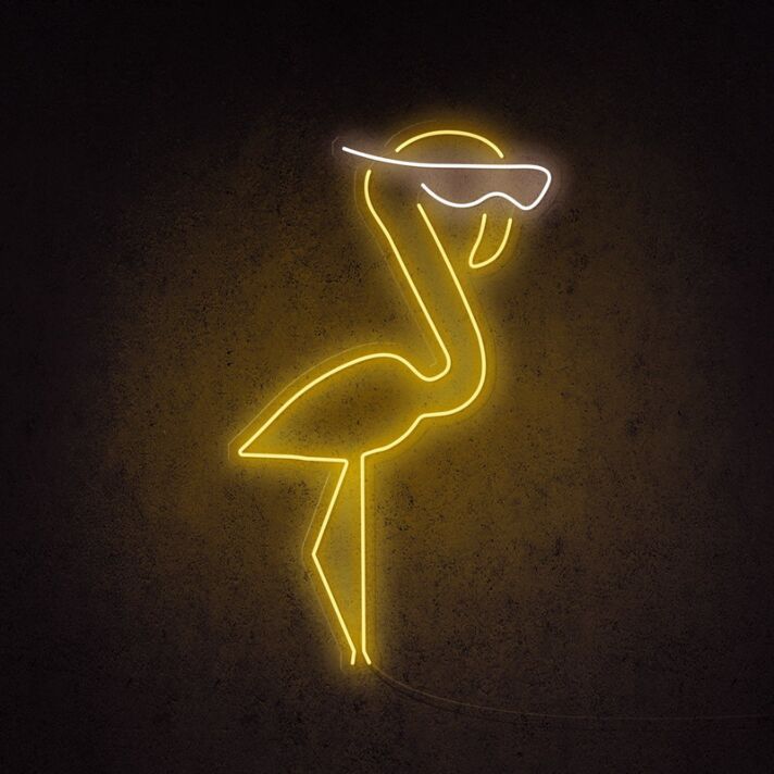 Flamingo mit Sonnenbrille LED-Neonschild Wohnzimmer Bar