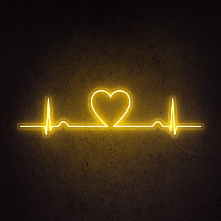 Herz mit EKG-Linie LED-Neonschild Wohnzimmer Schlafzimmer