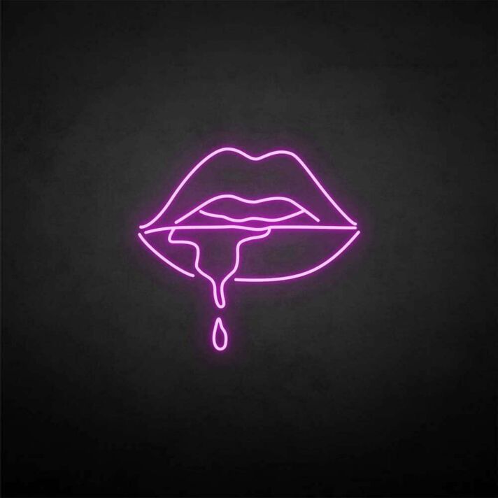 Lippen mit Tropfen LED-Neonschild für Bar Club