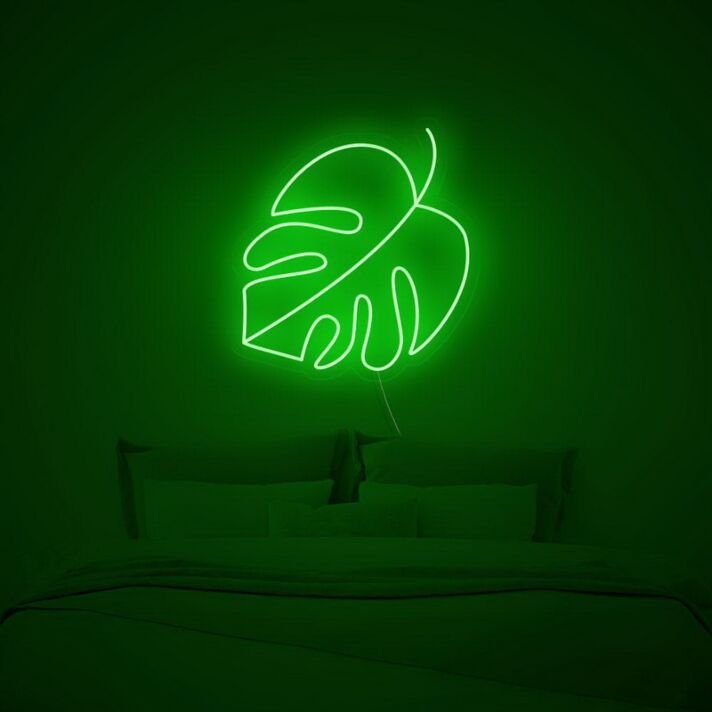 Monstera Blatt LED-Neonschild Schlafzimmer Wohnzimmer