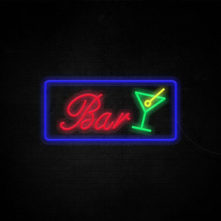 Cocktailglas LED Neonschild für Bar und Club