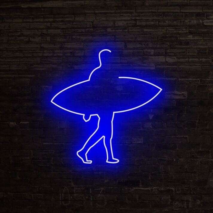 Surfer mit Surfbrett LED-Neonschild Wohnzimmer Bar