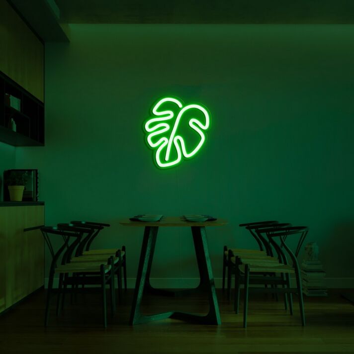 Monstera Blatt LED-Neonschild Wohnzimmer Esszimmer