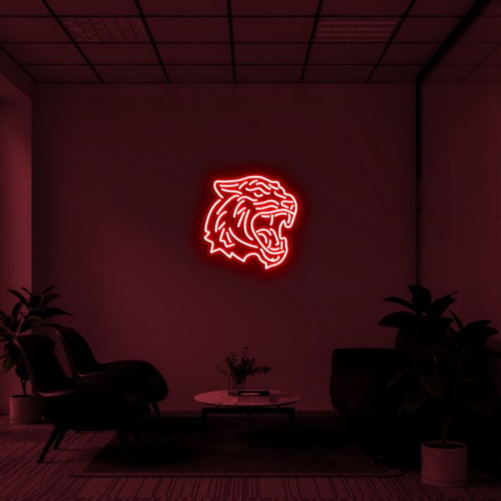 Tigerkopf LED-Neonschild Wohnzimmer Büro