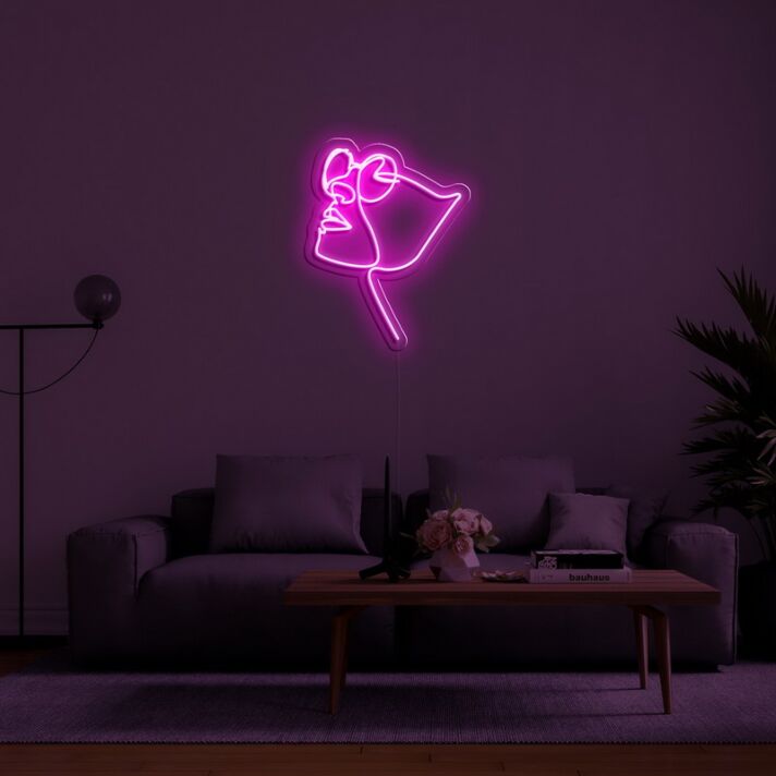 Gesicht mit Sonnenbrille LED-Neonschild Wohnzimmer Studio