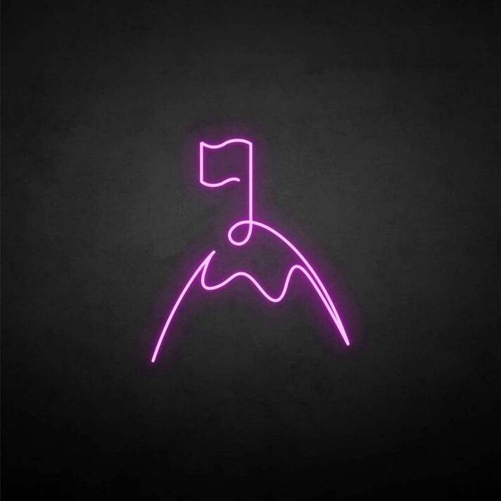 Berggipfel mit Fahne LED-Neonschild Wohnzimmer Büro