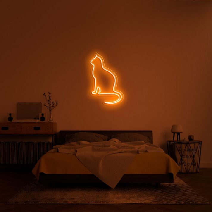 sitzende Katze LED-Neonschild für Schlafzimmer Wohnzimmer
