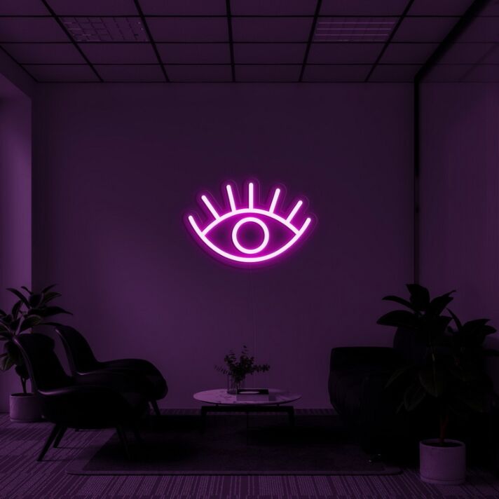 Auge mit Wimpern LED-Neonschild Wohnzimmer Studio