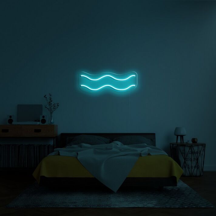 Wellenlinie LED-Neonschild Schlafzimmer